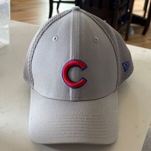 Cubs Gray Mesh Baseball Cap with Red & Blue Chicago Embroidery